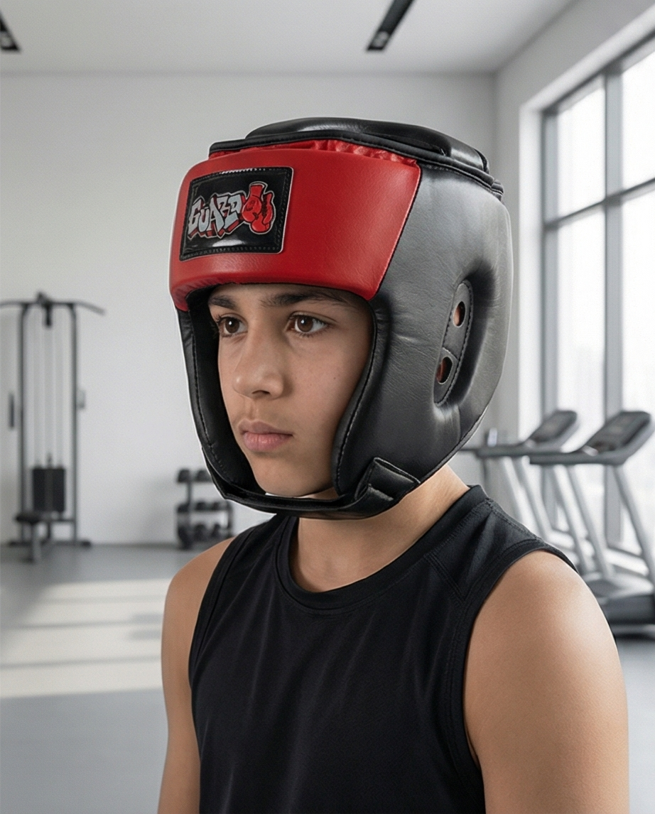 Kids Headguard Red/Black Graffiti Style