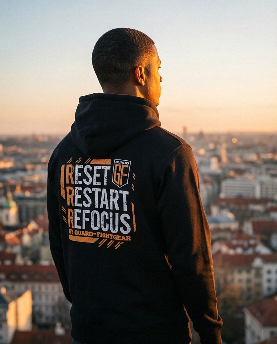 RRR Focus Hoodie | Onyx Black & Amber Gold