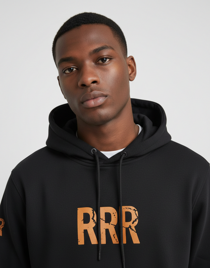 RRR Focus Hoodie | Onyx Black & Amber Gold