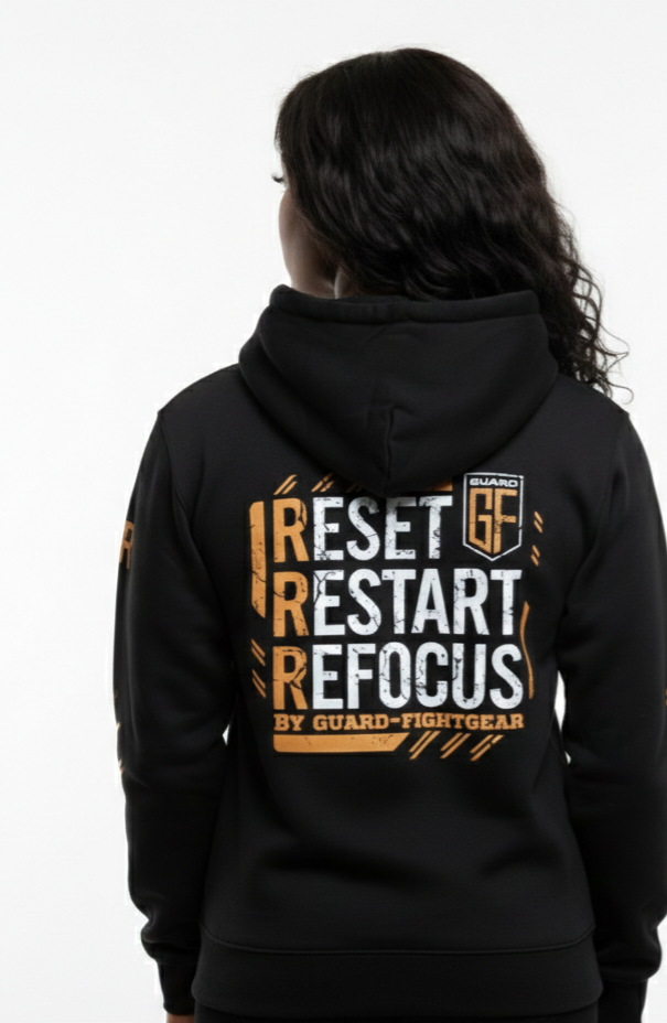 RRR Focus Hoodie | Onyx Black & Amber Gold