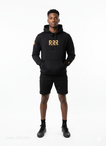 RRR Focus Hoodie | Onyx Black & Amber Gold