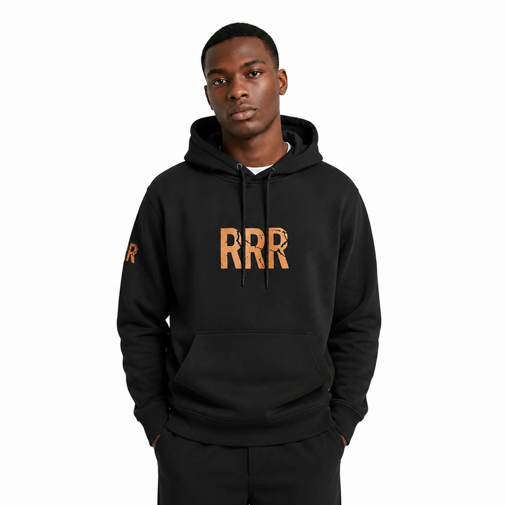RRR Focus Hoodie | Onyx Black & Amber Gold