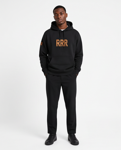 RRR Focus Hoodie | Onyx Black & Amber Gold