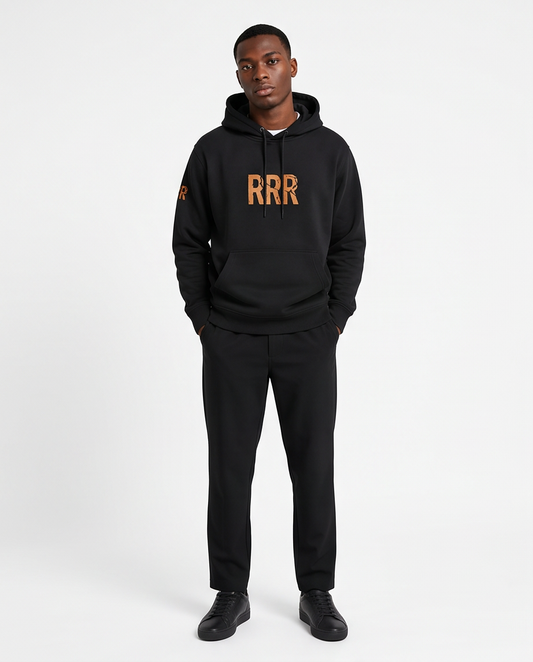 RRR Focus Hoodie | Onyx Black & Amber Gold
