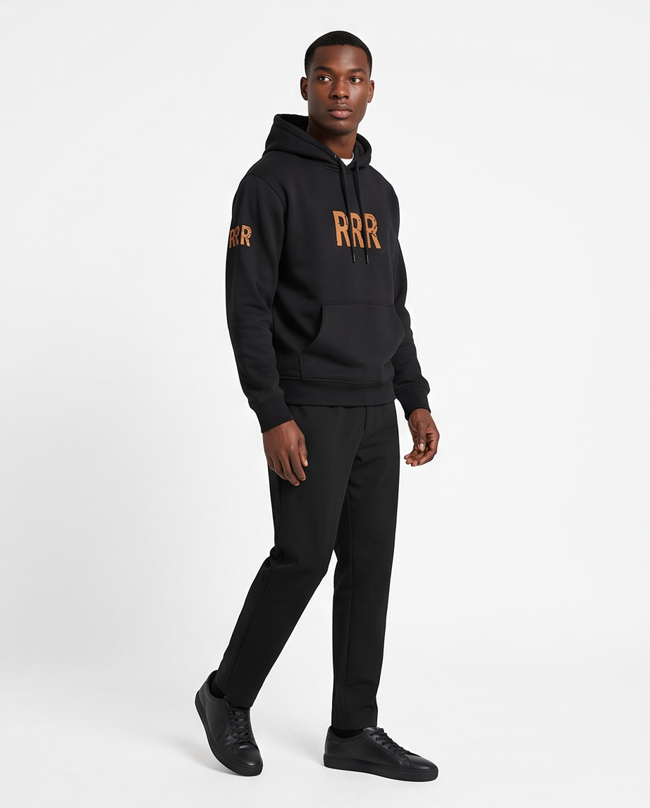 RRR Focus Hoodie | Onyx Black & Amber Gold
