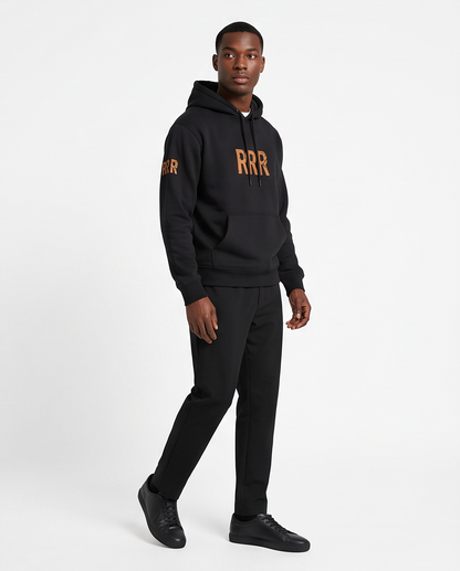 RRR Focus Hoodie | Onyx Black & Amber Gold